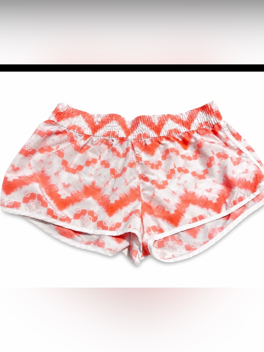 OP Girls Tie Dye Athletic Running Shorts Size M (7-9) Coral White Dolphin Hem